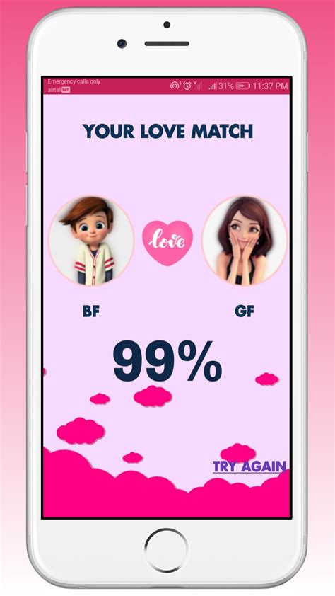 The higher the percentage, the better the best two loving relationships. . Love calculator 100